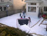 Mini backyard winter hockey rink